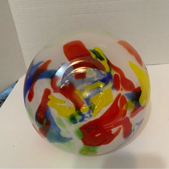 Colorful Art Glass Vase Hand Blown, Red, Blue, Green, Yellow, Home Decor - Picture 2 of 12